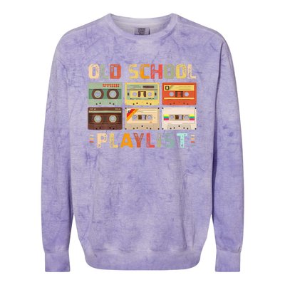 Cassette Tape Music 80s Retro Old School Playlist Colorblast Crewneck Sweatshirt