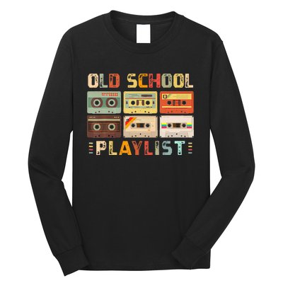 Cassette Tape Music 80s Retro Old School Playlist Long Sleeve Shirt