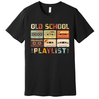 Cassette Tape Music 80s Retro Old School Playlist Premium T-Shirt