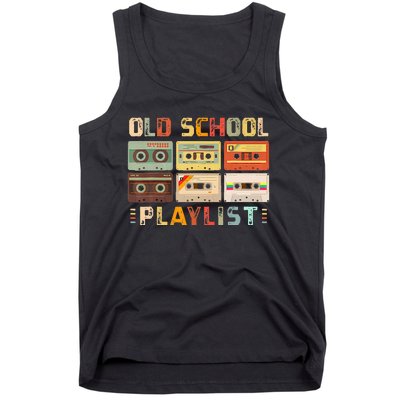 Cassette Tape Music 80s Retro Old School Playlist Tank Top