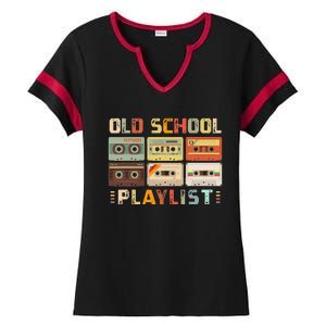 Cassette Tape Music 80s Retro Old School Playlist Ladies Halftime Notch Neck Tee