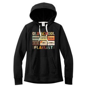 Cassette Tape Music 80s Retro Old School Playlist Women's Fleece Hoodie