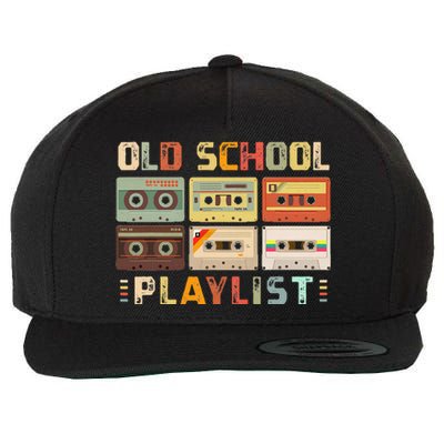 Cassette Tape Music 80s Retro Old School Playlist Wool Snapback Cap