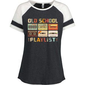 Cassette Tape Music 80s Retro Old School Playlist Enza Ladies Jersey Colorblock Tee