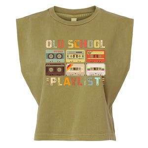 Cassette Tape Music 80s Retro Old School Playlist Garment-Dyed Women's Muscle Tee