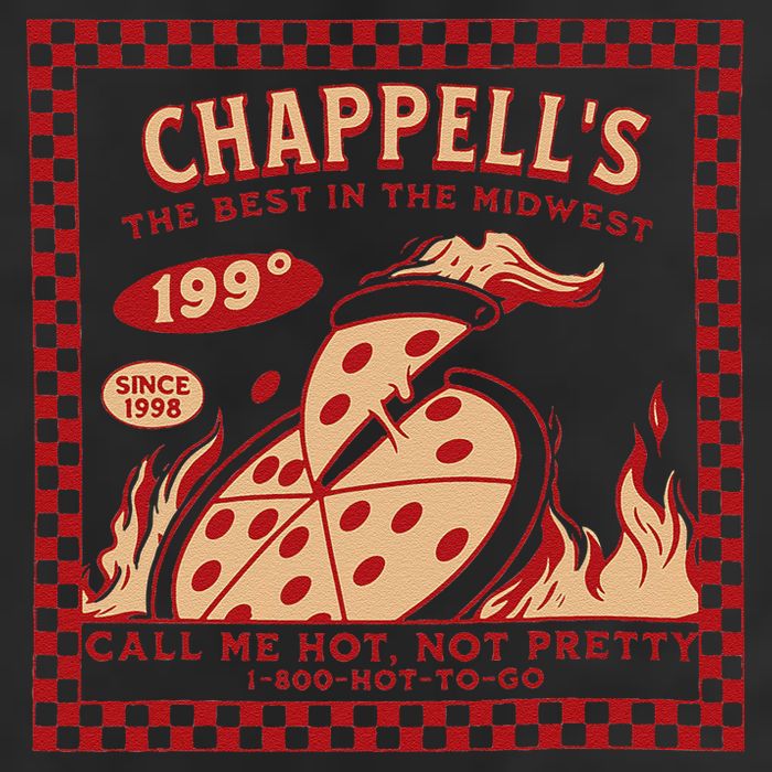 Chappell The Midwest Call Me Hot Retro Pizza Hot To Go Gift 7 Panel Mesh Trucker Snapback Hat