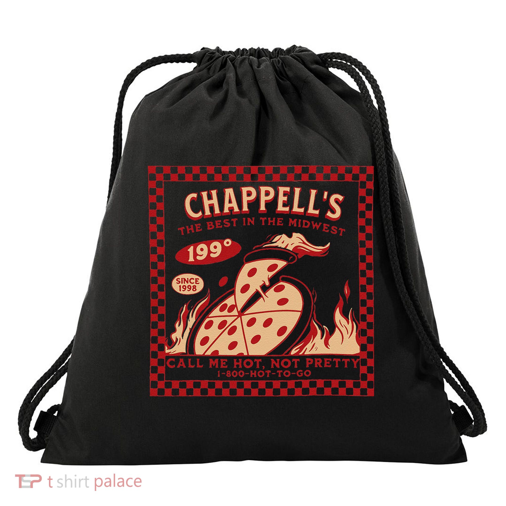 Chappell The Midwest Call Me Hot Retro Pizza Hot To Go Gift Drawstring Bag