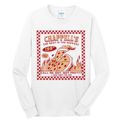 Chappell The Midwest Call Me Hot Retro Pizza Hot To Go Gift Tall Long Sleeve T-Shirt