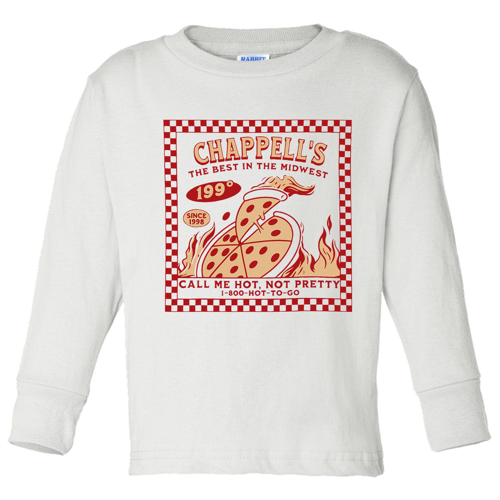 Chappell The Midwest Call Me Hot Retro Pizza Hot To Go Gift Toddler Long Sleeve Shirt