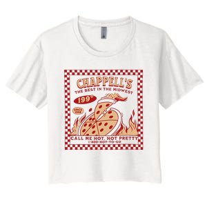 Chappell The Midwest Call Me Hot Retro Pizza Hot To Go Gift Women's Crop Top Tee