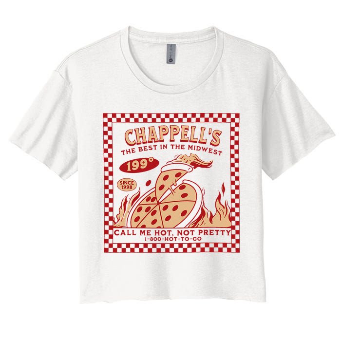 Chappell The Midwest Call Me Hot Retro Pizza Hot To Go Gift Women's Crop Top Tee