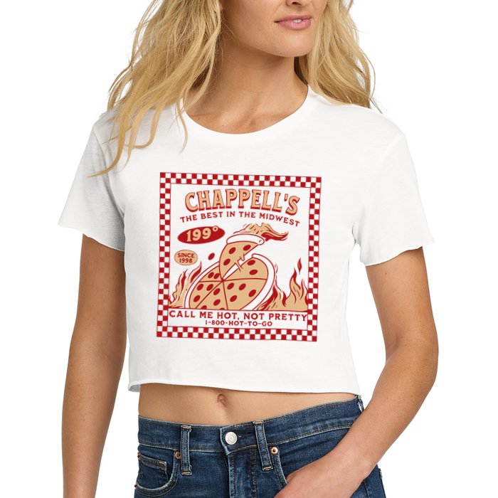 Chappell The Midwest Call Me Hot Retro Pizza Hot To Go Gift Women's Crop Top Tee