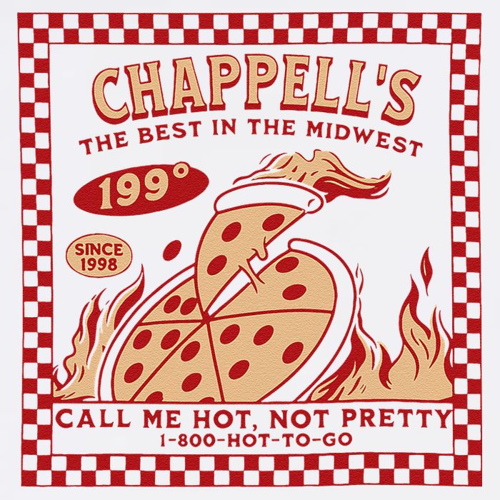 Chappell The Midwest Call Me Hot Retro Pizza Hot To Go Gift Women's Crop Top Tee