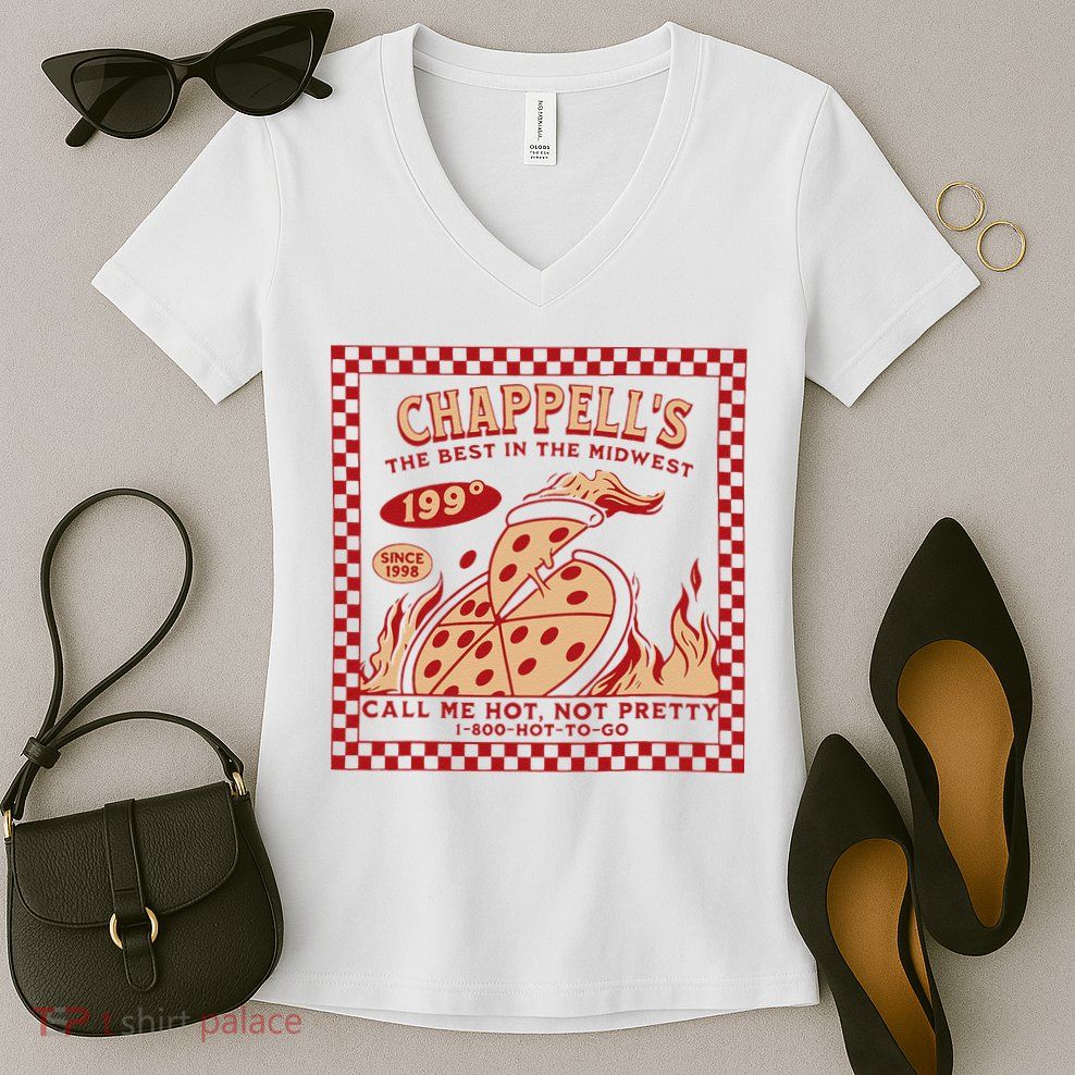 Chappell The Midwest Call Me Hot Retro Pizza Hot To Go Gift Women's V-Neck T-Shirt