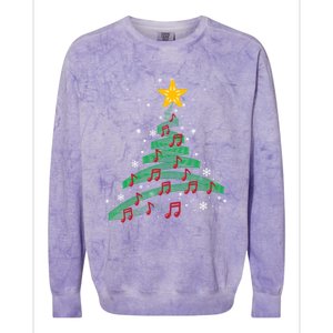 Christmas Tree Music Notes Musical Christmas Carols Songs Cute Gift Colorblast Crewneck Sweatshirt