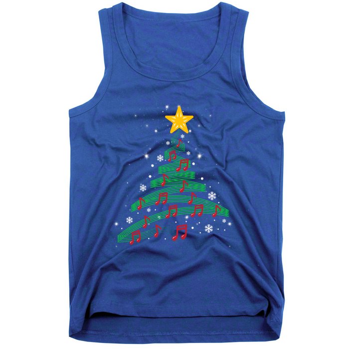 Christmas Tree Music Notes Musical Christmas Carols Songs Cute Gift Tank Top