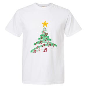 Christmas Tree Music Notes Musical Christmas Carols Songs Cute Gift Garment-Dyed Heavyweight T-Shirt