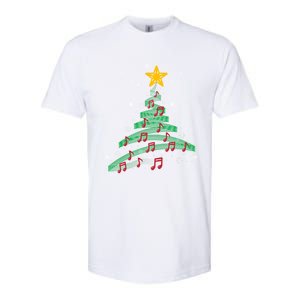 Christmas Tree Music Notes Musical Christmas Carols Songs Cute Gift Softstyle CVC T-Shirt