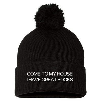 Come To My House I Have Great Books Pom Pom 12in Knit Beanie