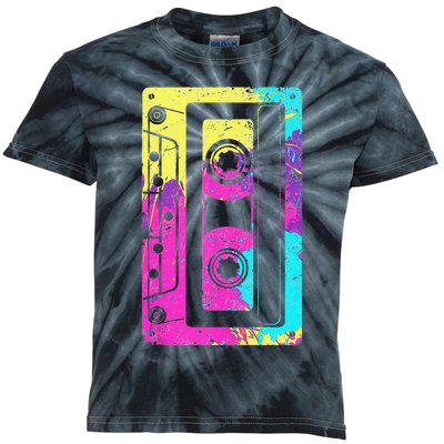 Cassette Tape Mixtape 80s And 90s Costume Kids Tie-Dye T-Shirt