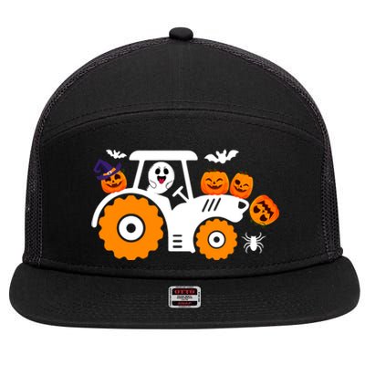 Cute Truck Monster Boo Ghosgift Funny Pumpkin Halloween Great Gift 7 Panel Mesh Trucker Snapback Hat