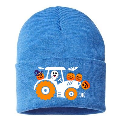 Cute Truck Monster Boo Ghosgift Funny Pumpkin Halloween Great Gift Sustainable Knit Beanie