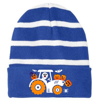 Cute Truck Monster Boo Ghosgift Funny Pumpkin Halloween Great Gift Striped Beanie with Solid Band