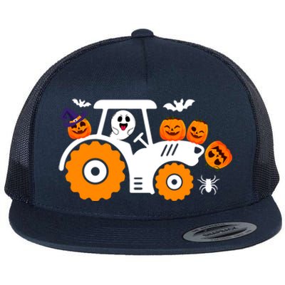 Cute Truck Monster Boo Ghosgift Funny Pumpkin Halloween Great Gift Flat Bill Trucker Hat