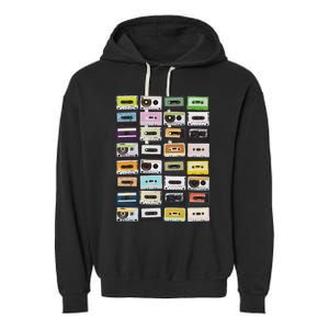 Cassette Tapes Mixtapes 1980s Radio Music Graphic Print Garment-Dyed Fleece Hoodie