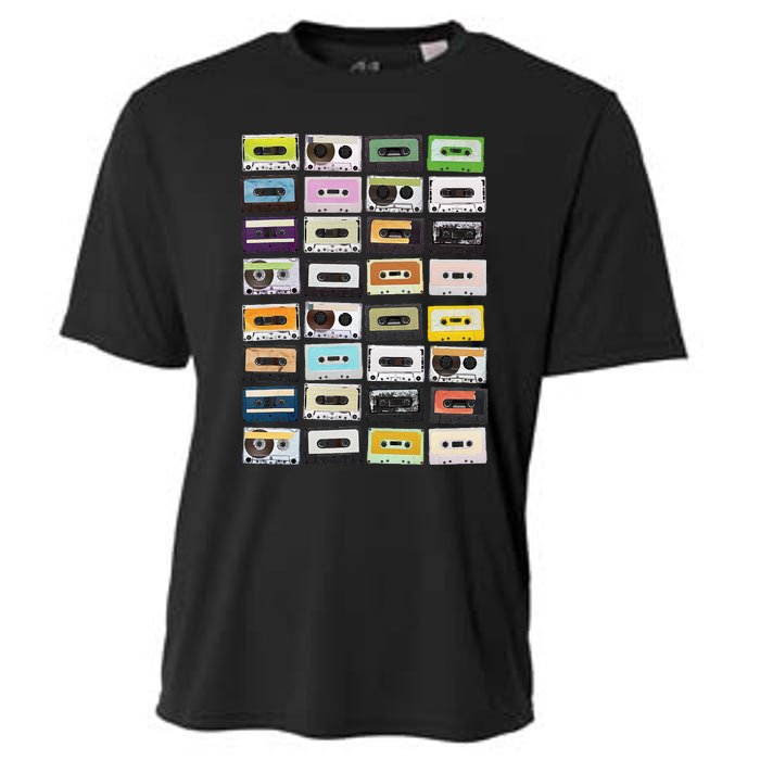 Cassette Tapes Mixtapes 1980s Radio Music Graphic Print Cooling Performance Crew T-Shirt