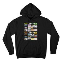 Cassette Tapes Mixtapes 1980s Radio Music Graphic Print Hoodie