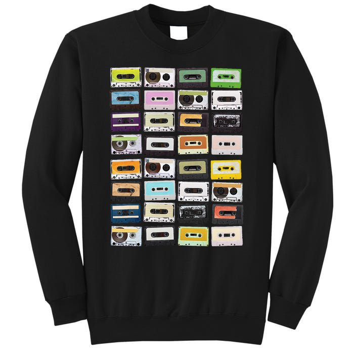 Cassette Tapes Mixtapes 1980s Radio Music Graphic Print Sweatshirt