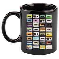 Cassette Tapes Mixtapes 1980s Radio Music Graphic Print 11oz C Handle Ceramic Mug