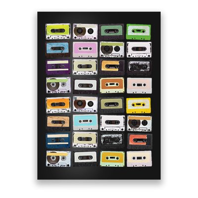 Cassette Tapes Mixtapes 1980s Radio Music Graphic Print Poster