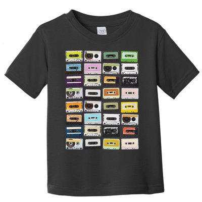Cassette Tapes Mixtapes 1980s Radio Music Graphic Print Toddler T-Shirt