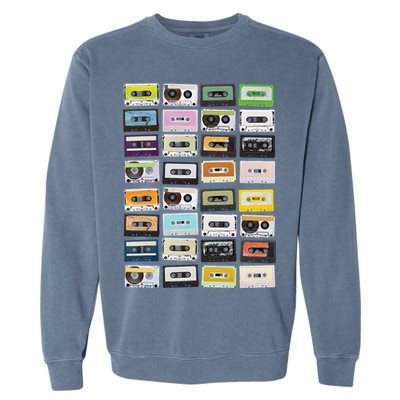 Cassette Tapes Mixtapes 1980s Radio Music Graphic Print Garment-Dyed Sweatshirt