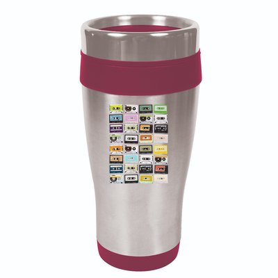 Cassette Tapes Mixtapes 1980s Radio Music Graphic Print 16oz Travel Tumbler