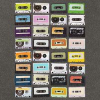 Cassette Tapes Mixtapes 1980s Radio Music Graphic Print Cotton Canvas Backpack