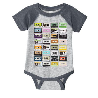 Cassette Tapes Mixtapes 1980s Radio Music Graphic Print Infant Baby Jersey Bodysuit