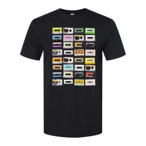 Cassette Tapes Mixtapes 1980s Radio Music Graphic Print Softstyle CVC T-Shirt