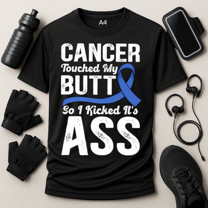 Cancer Touched My Butt So I Kicked It's Ass Colon Cancer Cooling Performance Crew T-Shirt