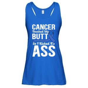 Cancer Touched My Butt So I Kicked It's Ass Colon Cancer Ladies Essential Flowy Tank