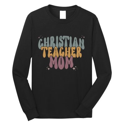 Christian Teacher Mom Retro Long Sleeve Shirt