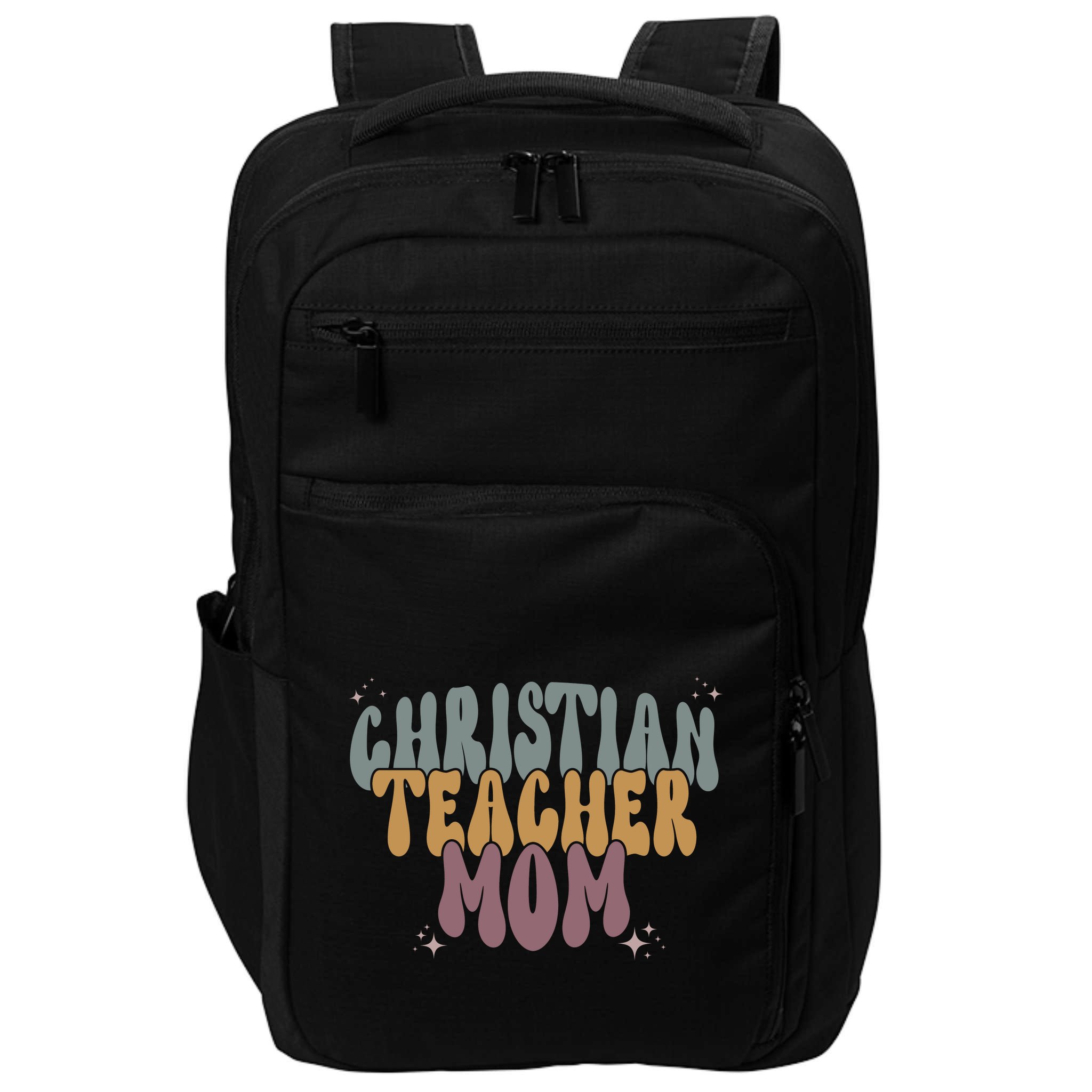 Christian Teacher Mom Retro Impact Tech Backpack