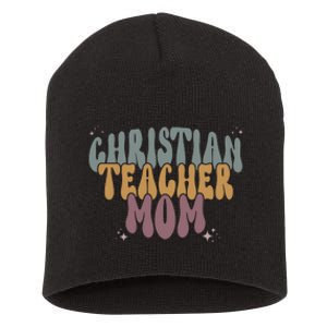 Christian Teacher Mom Retro Short Acrylic Beanie