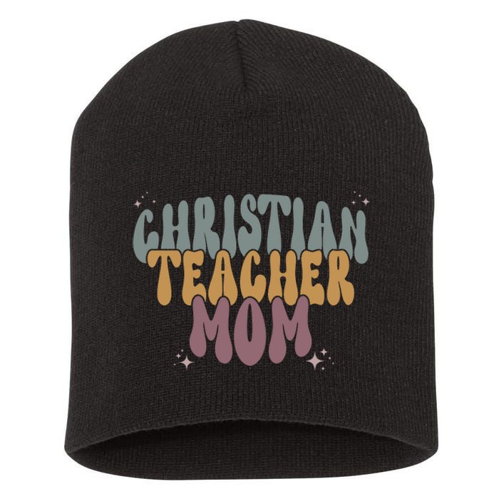 Christian Teacher Mom Retro Short Acrylic Beanie