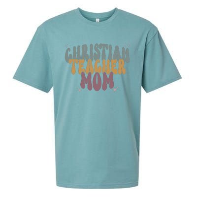 Christian Teacher Mom Retro Sueded Cloud Jersey T-Shirt