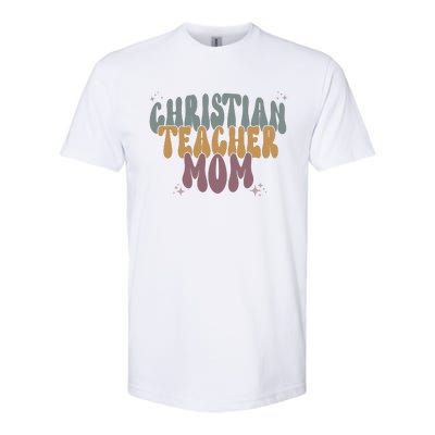 Christian Teacher Mom Retro Softstyle® CVC T-Shirt