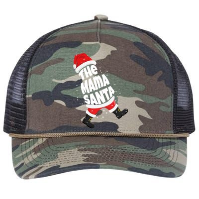 Christmas The Mama Santa Family Christmas Mama Santa Claus Gift Retro Rope Trucker Hat Cap