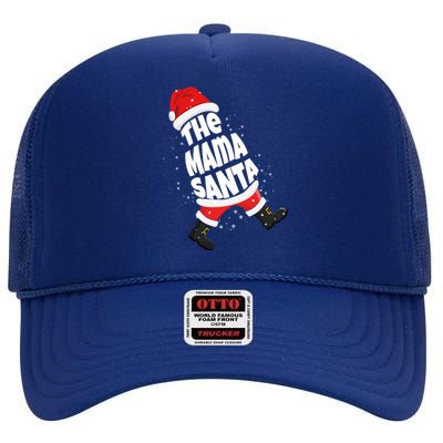 Christmas The Mama Santa Family Christmas Mama Santa Claus Gift High Crown Mesh Back Trucker Hat